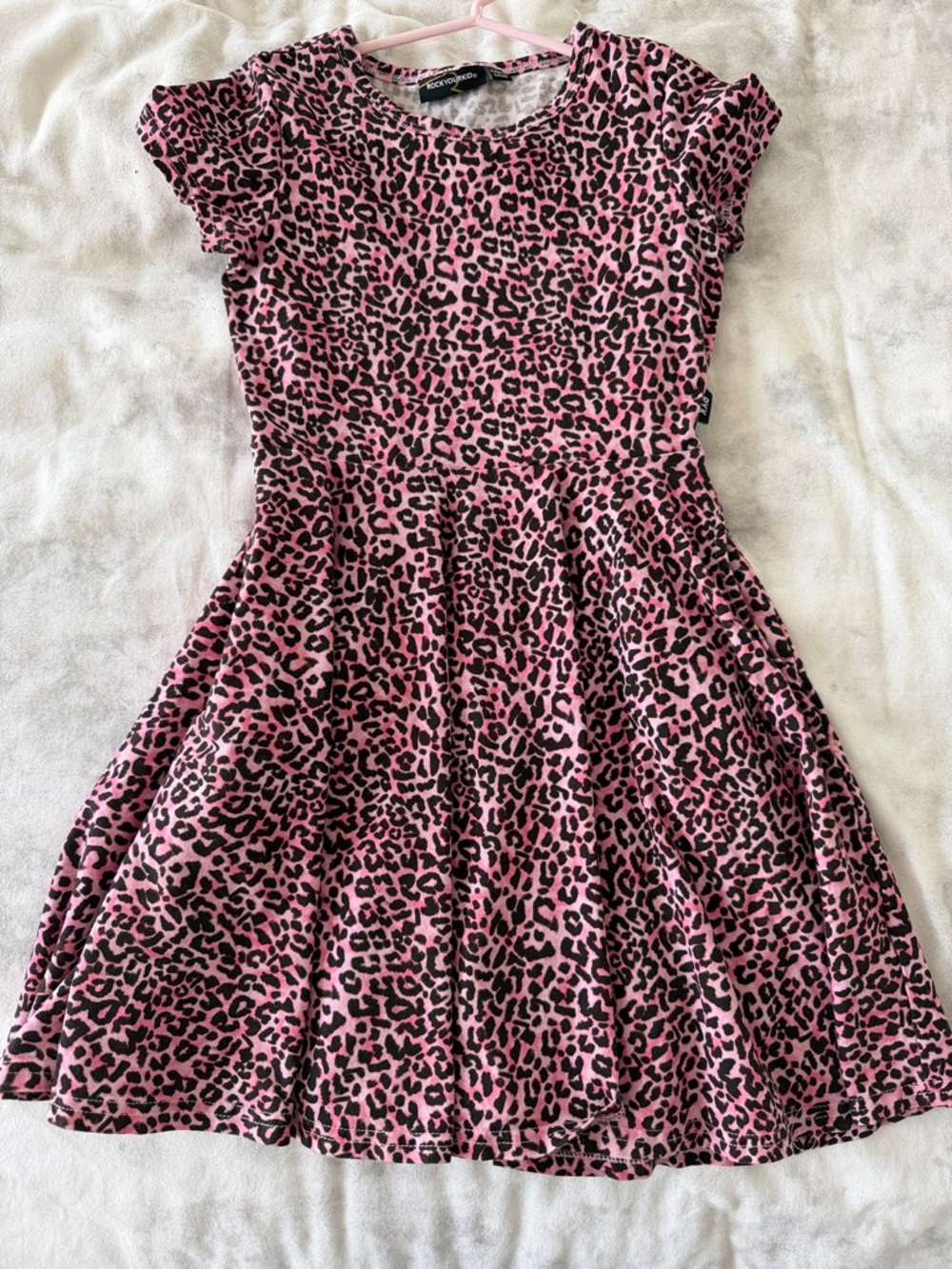 Rock your Baby Pink and Black Leopard Print Fit-&-Flare Dress